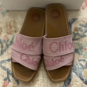 Chloe Pink and Purple Slide Sandals